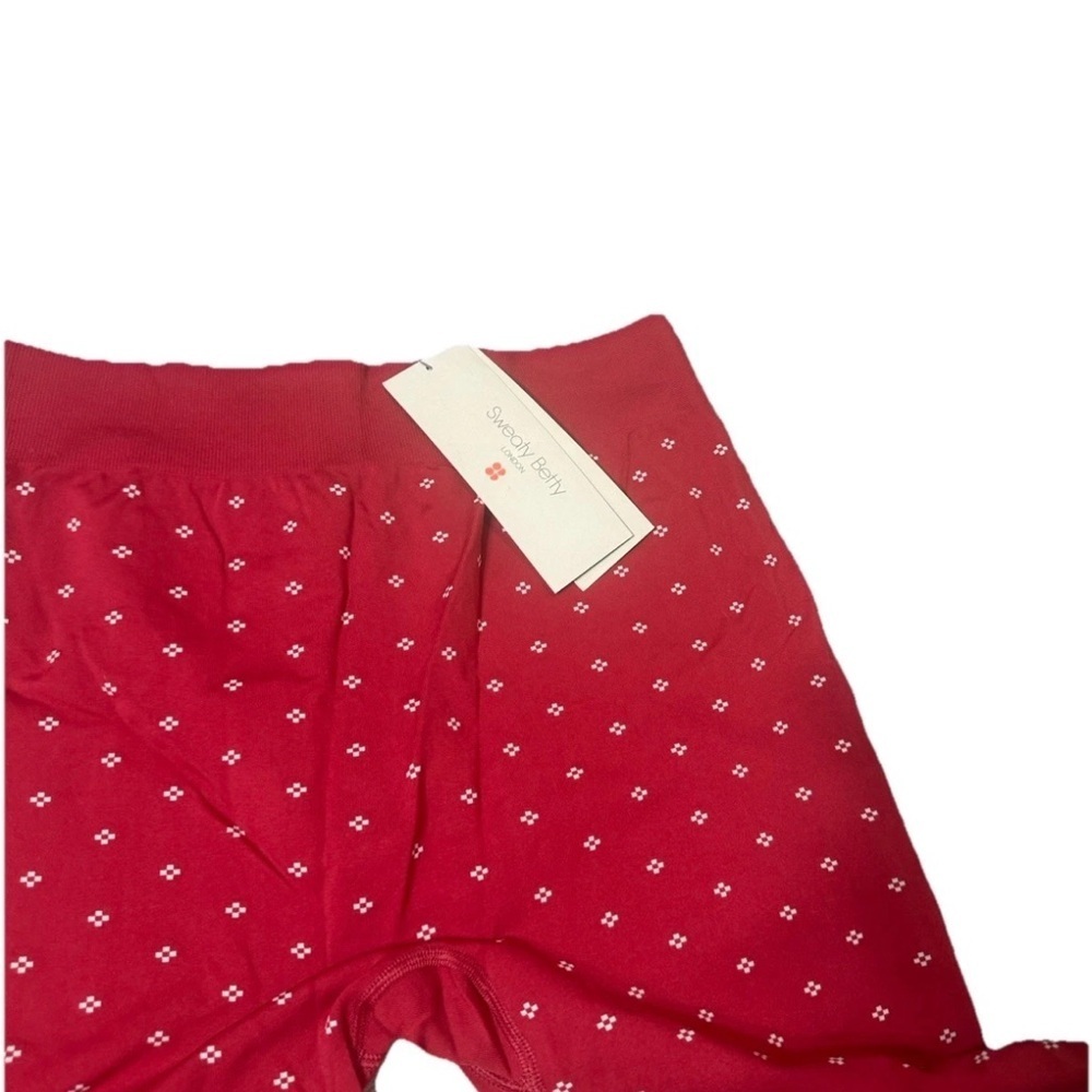 Sweaty Betty Seamless Base Layer Leggings Fairisle Red White Large NWT - Picture 4 of 6